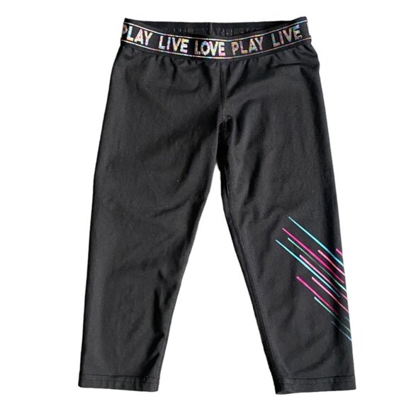 GUC C9 By Champion Girls Athletic Capri Leggings-Black-Size 6/6X - Picture 1 of 5